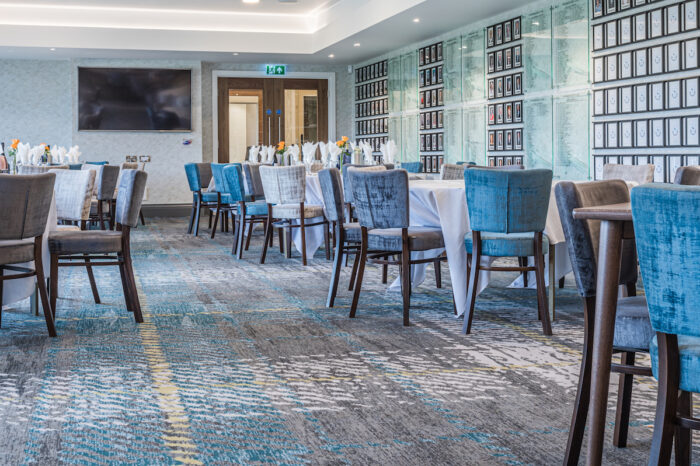Hotel corridor with commercial carpet