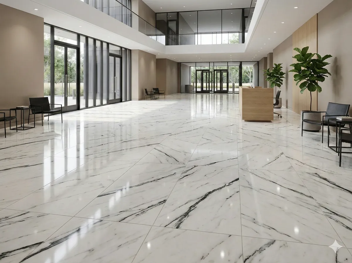 Modern office building lobby flooring