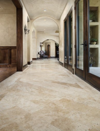 Kitchen with ceramic tile floor