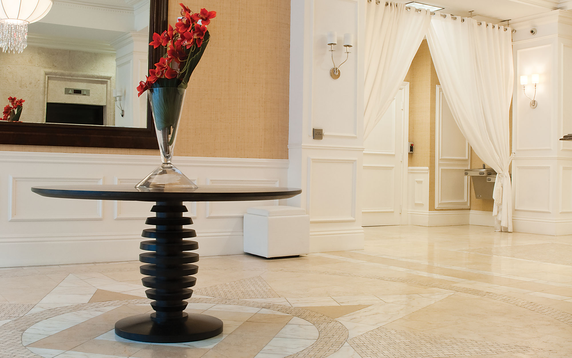 Banquet hall with durable commercial flooring