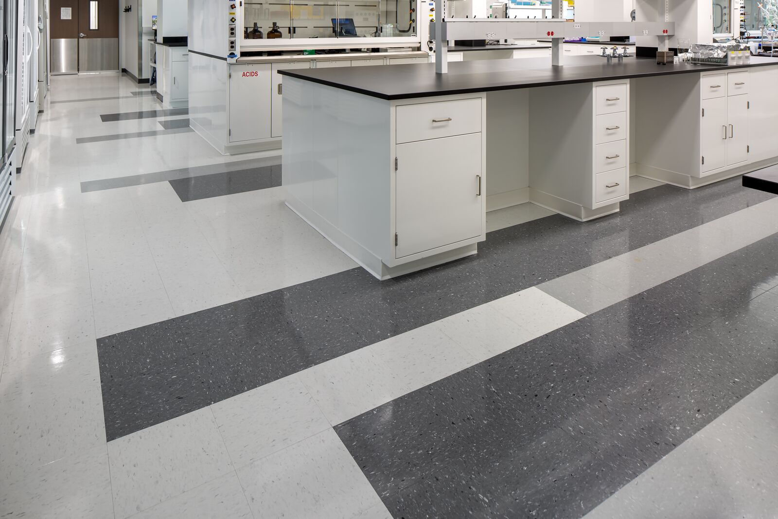 Educational facility hallway flooring