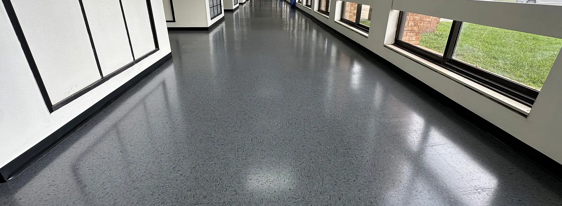 Commercial flooring in a high-traffic corridor